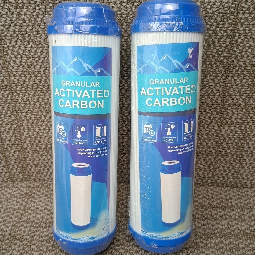 Granular Activated Carbon Filter 9.875 inch x 2.5 inch 2 Pack (READ description)