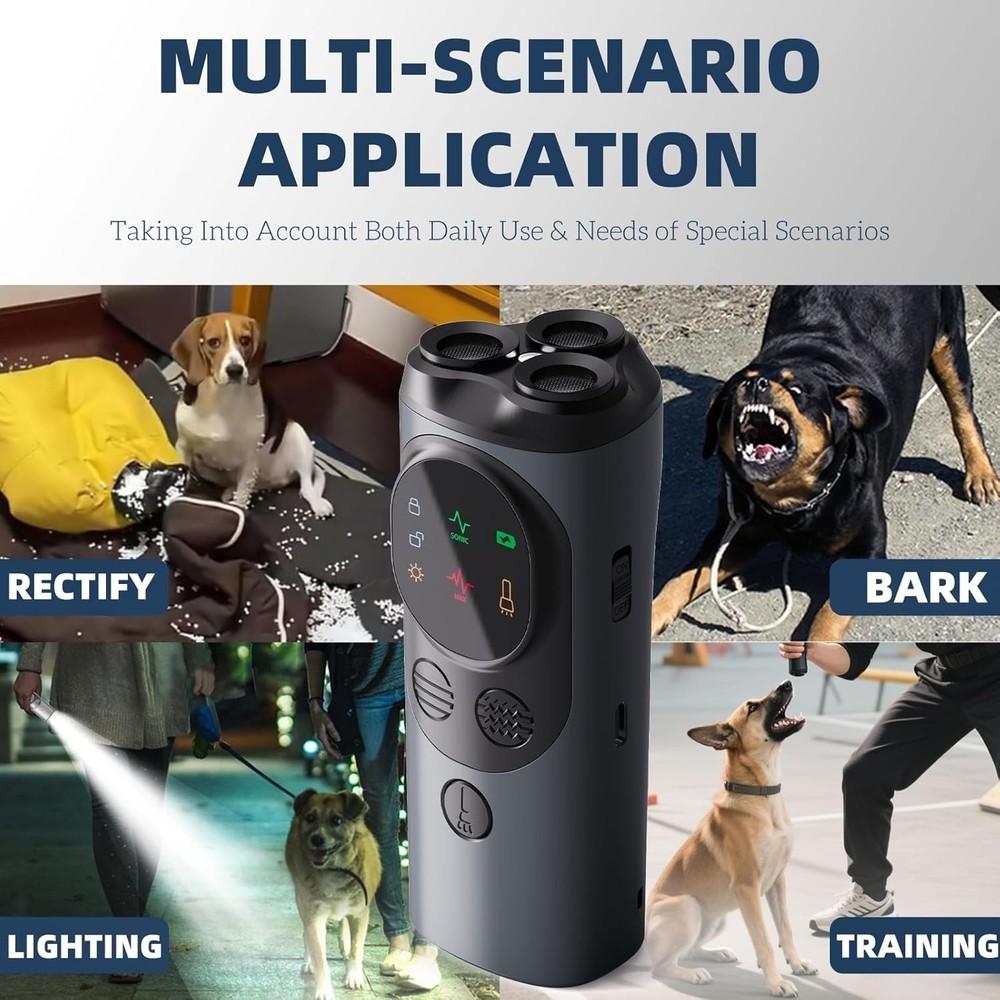 Compact Ultrasonic Bark Control Device for Dogs | Long Range & Safe Design