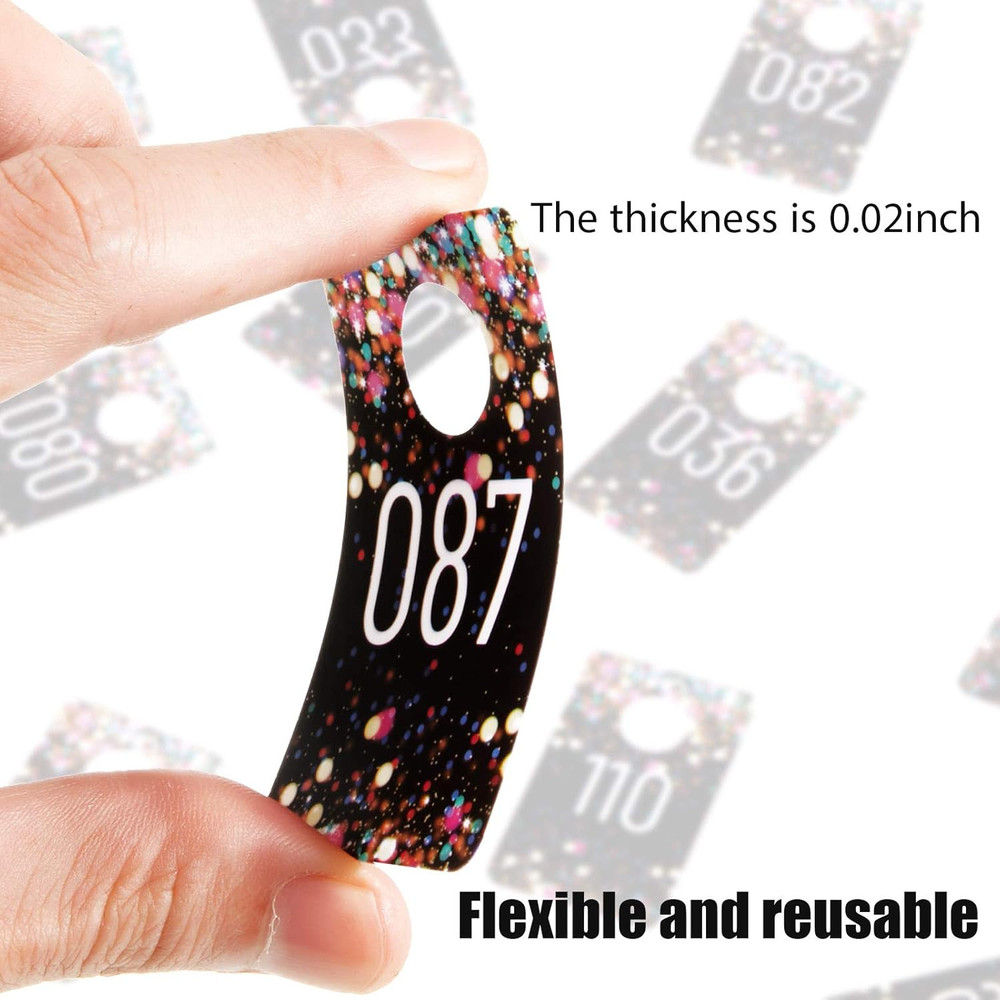 100 Pieces Live Plastic Number Tags, Consecutive Reusable Normal and Mirrored...