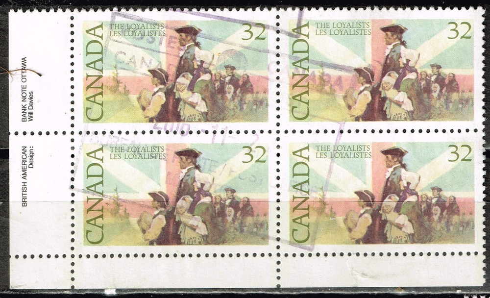 Canada British Loyalists stamps block 1983
