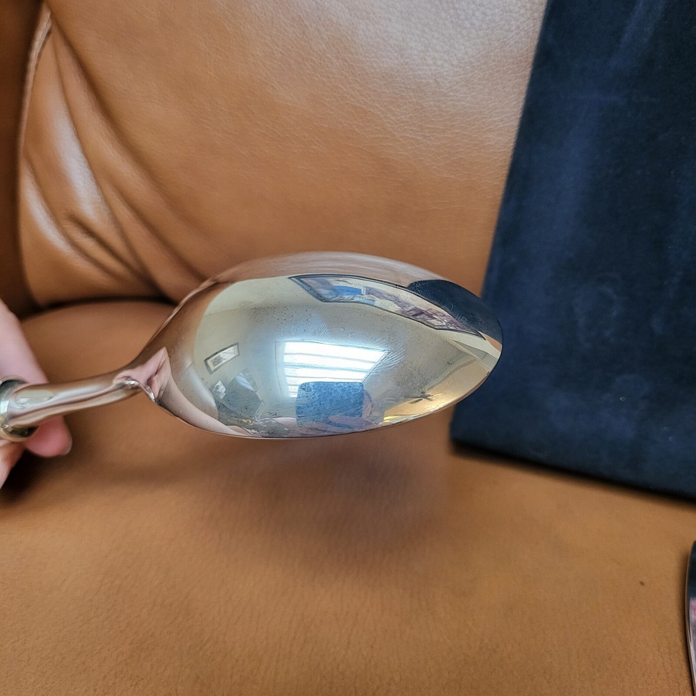 Nordstrom Silver Lead Crystal Handle Salad Serving Set with Spoon & Fork In Case