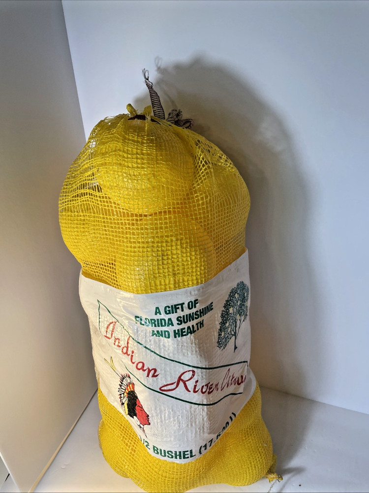 Store Display Indian River Citrus Bushel Mesh Drawstring FULL Bag Grapefruit