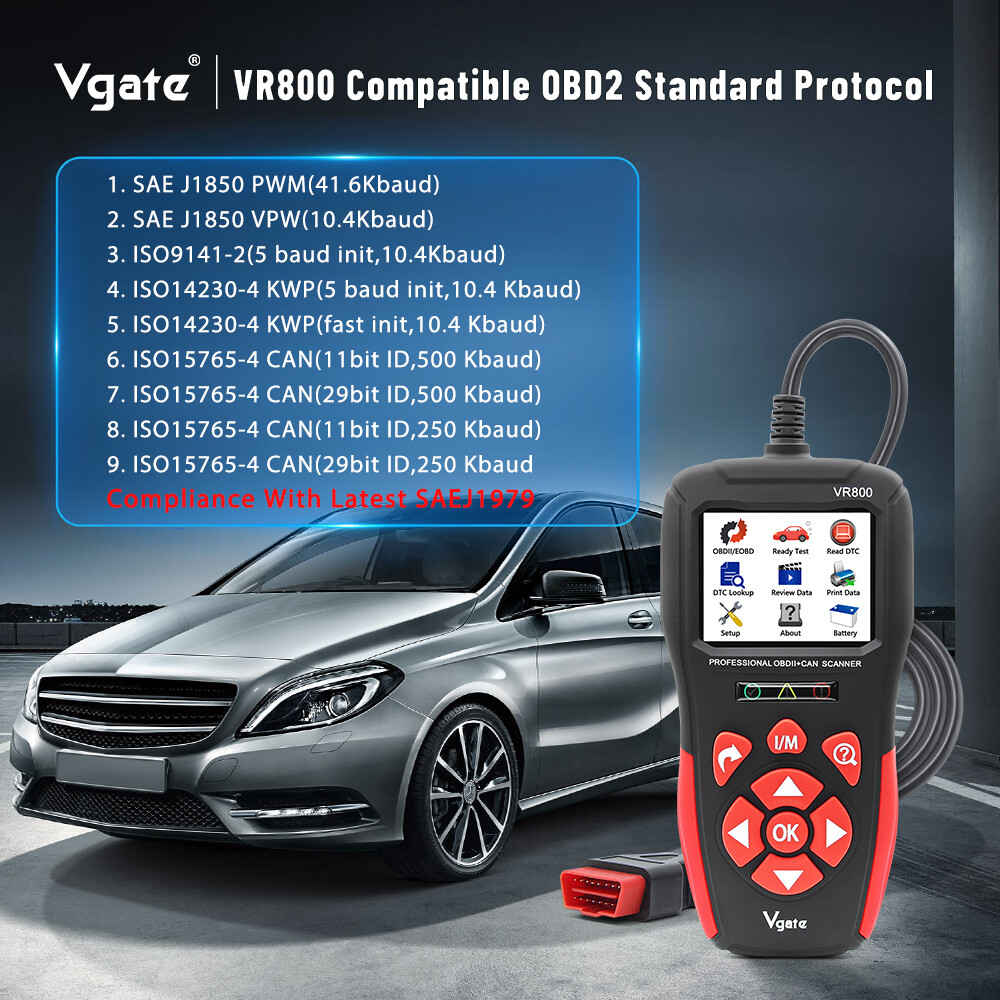 VR800 Automotive Code Reader OBD2 Scanner Car Check Engine Fault Diagnostic Tool