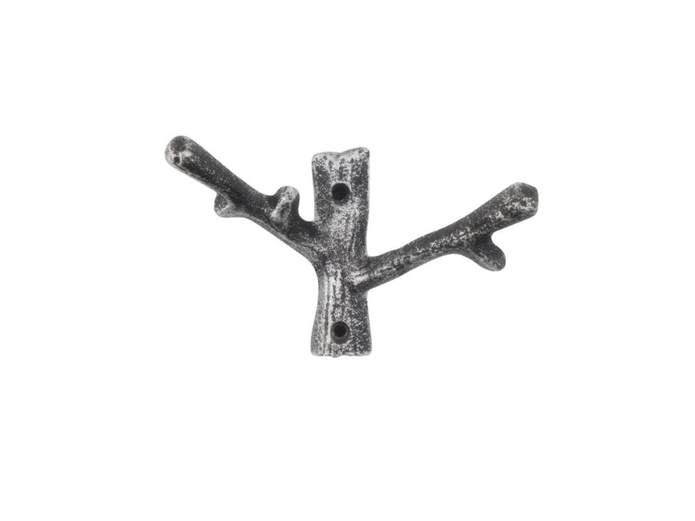 Handcrafted Nautical Decor Rustic Silver Cast Iron Tree Branch Wall Hooks