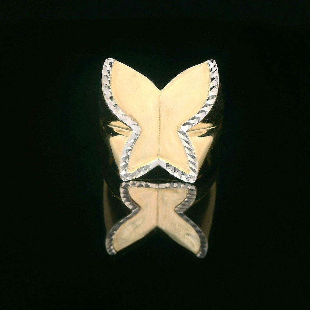 14K Diamond Cut Butterfly Ring SIZE 8
