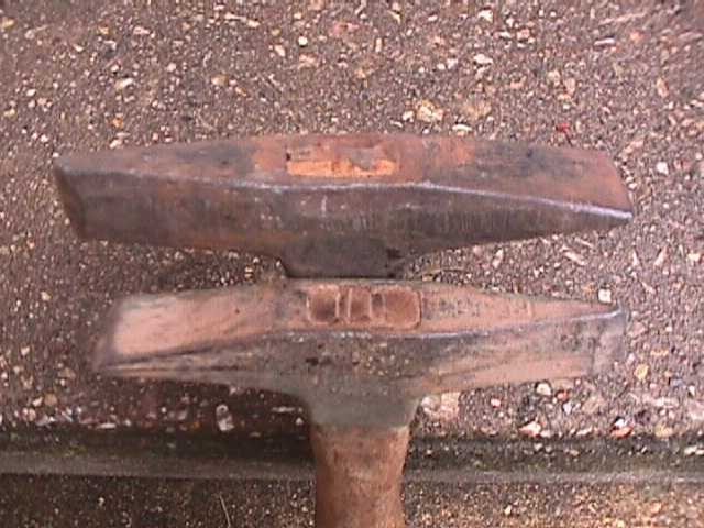 2 VINTAGE STONE CHIPPING HAMMERS