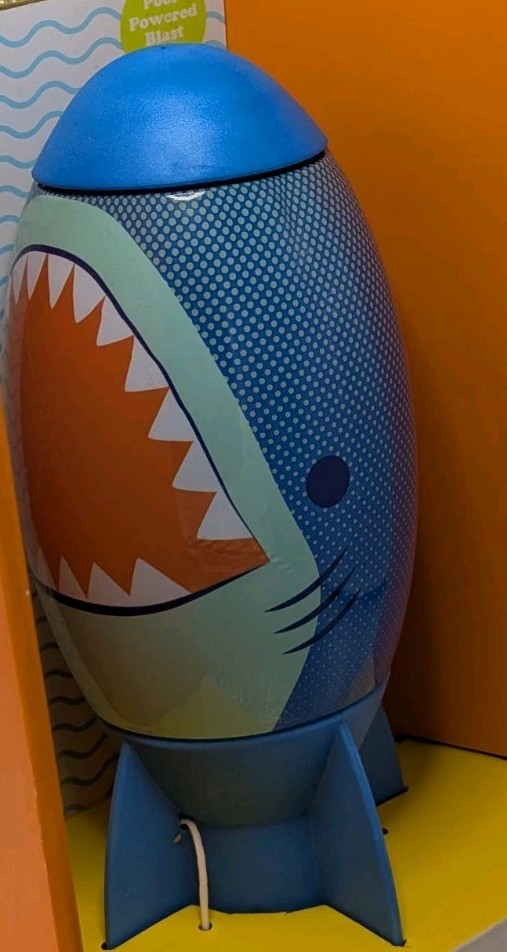 Sun Squad Shark Rocket Diving Toy Blue Pool Beach Water Launch