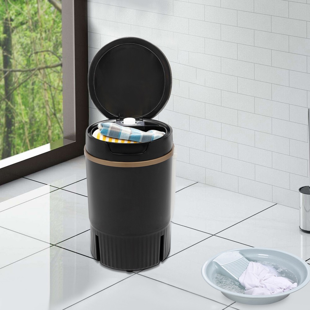 Mini Washing Machine With Drainage Basket Portable Multi-Functional Washer Black