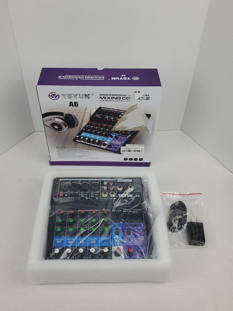 TEYUN A6 Professional 6-Channel Mixing Console w/ Effects Processor (NEW)