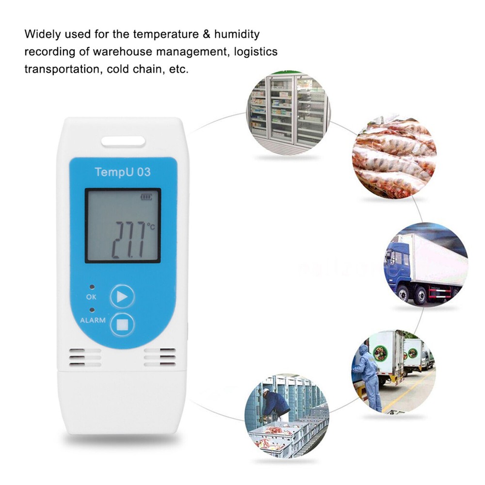 USB Digital LCD Temperature and Humidity Data Logger Reusable Temp Recorder