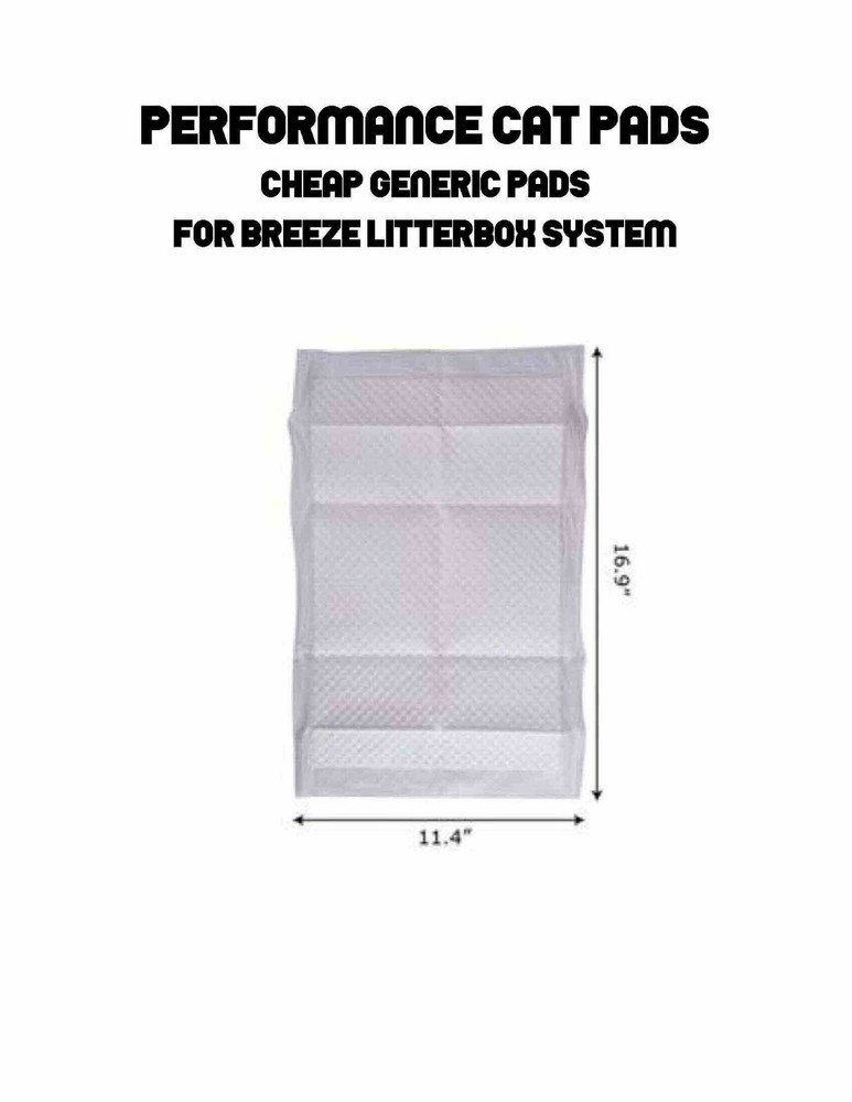 40 Pads Performance Cat Pads CHEAP Generic Pads  for Breeze Litter box System