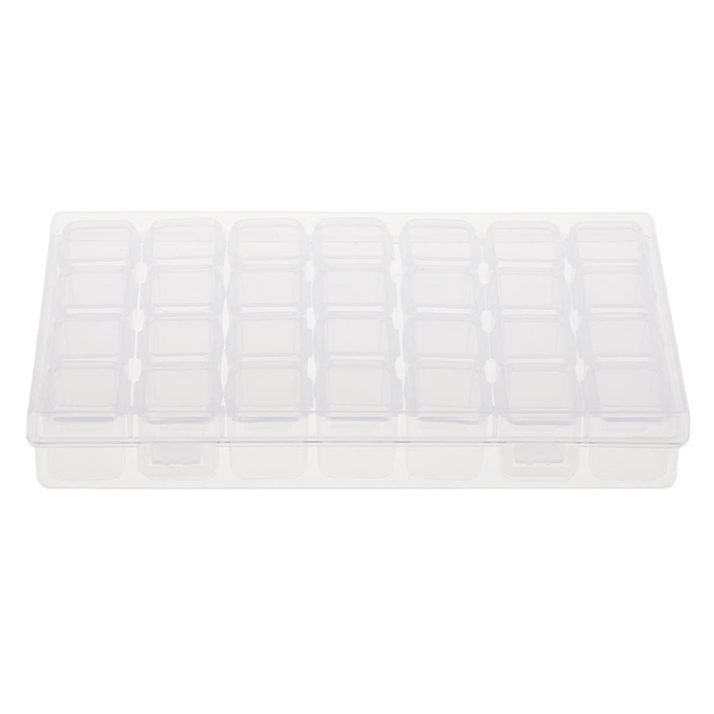 28x Clear Organizer Container Storage Box ,Jewelry Gem