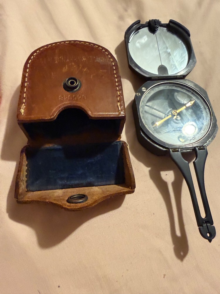 military compass with leather case