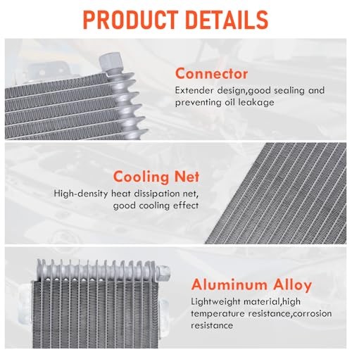 Low Pressure Drop 40k Transmission Oil Cooler With Mounting Hardware
