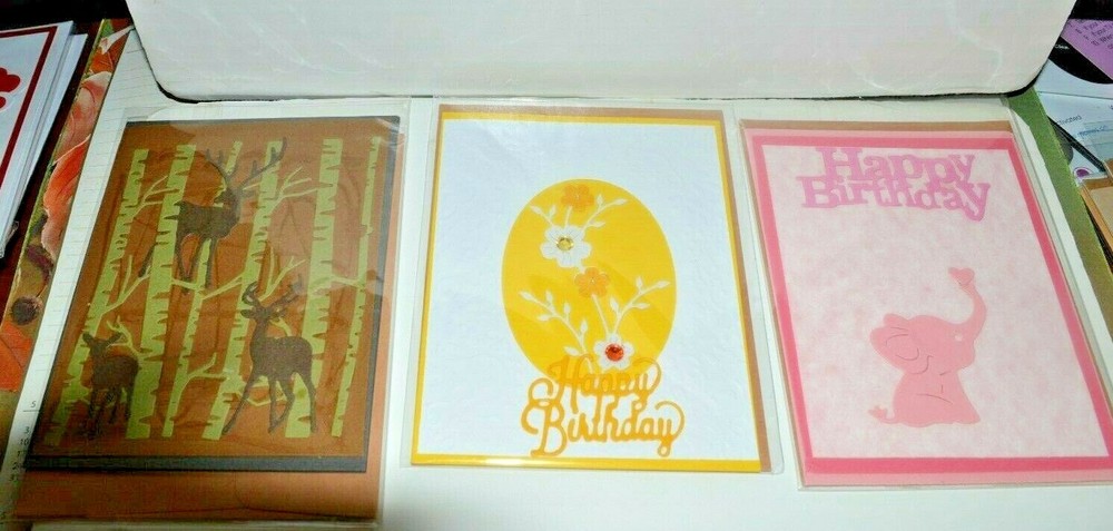 Handmade Happy Birthday(3) Includes Envelopes (3) in Plastic
