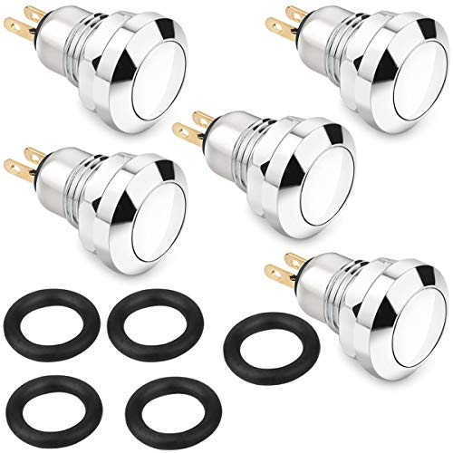 Metal Momentary Push Button Switch Waterproof Silver Point 8mm Mini Micro