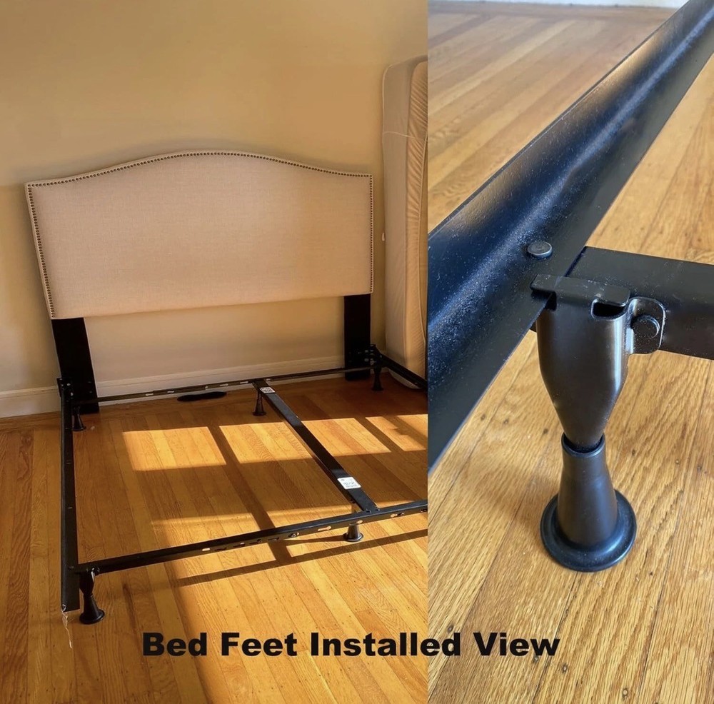 6PCS Reinforced Bed Frame Feet Riser That Replace Wheels. Black