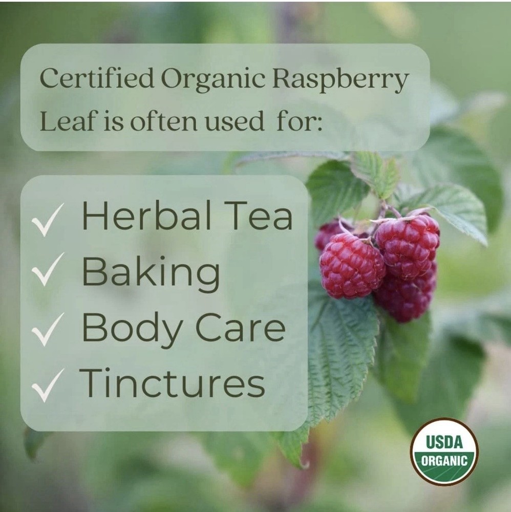 Organic Red Raspberry Leaf Tea Loose Leaf 1 Pound Bulk Non GMO Kosher