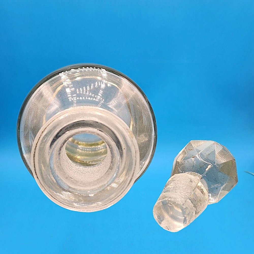Starburst Pattern Iridescent Blue Perfume Bottle with Stopper Vanity