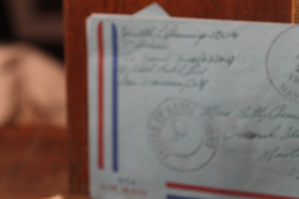 Vintage August 24 1945 WWII Envelope / Letter US Navy Sensor