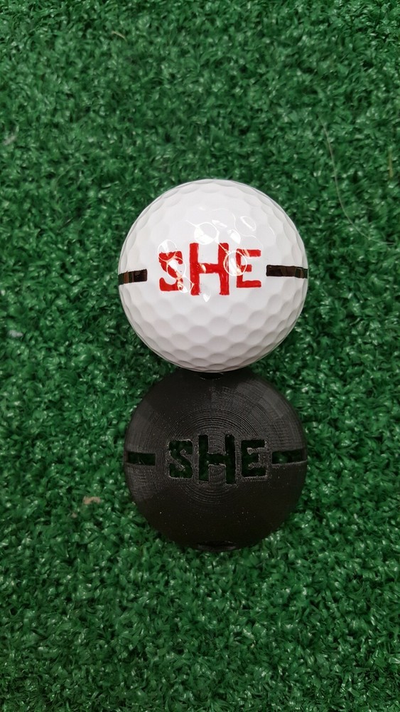 Personalized Golf Ball Stencil - Custom Initials between Alignment lines.