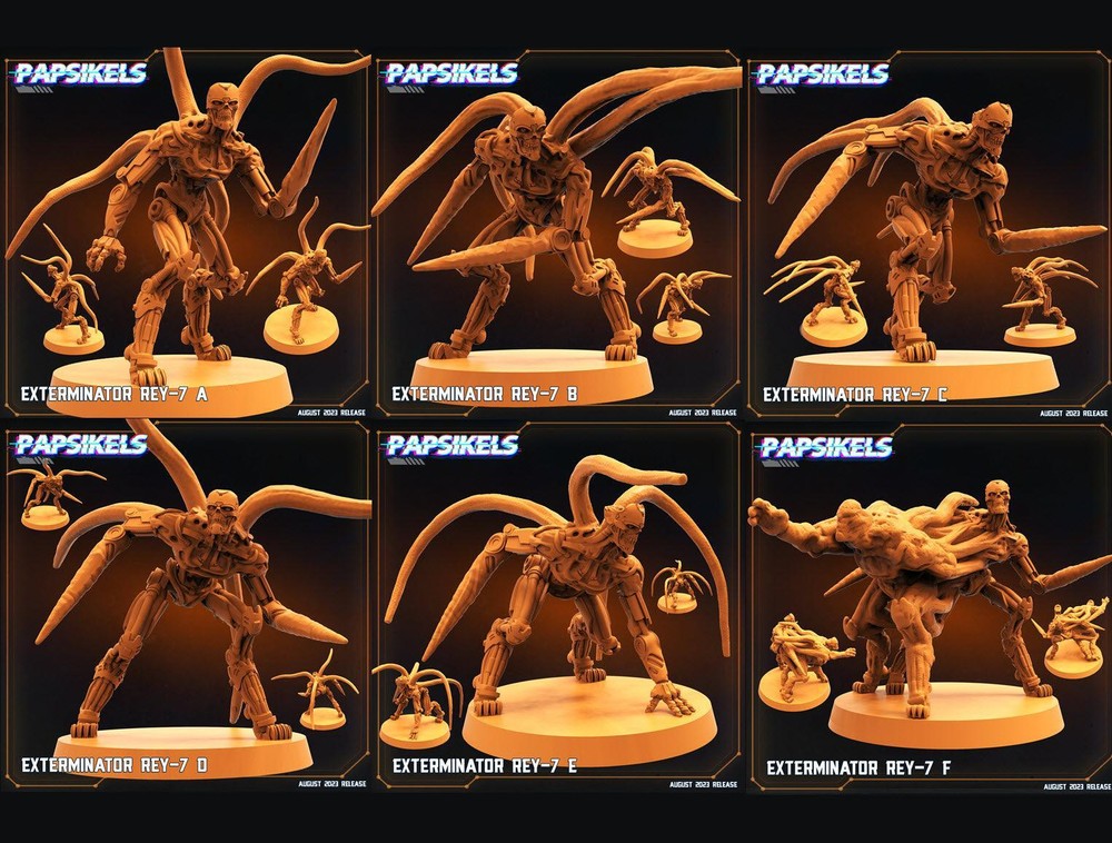 3D Printed Papsikels Xenowars Genesis Exterminator Ret 7 Set 28mm 32mm
