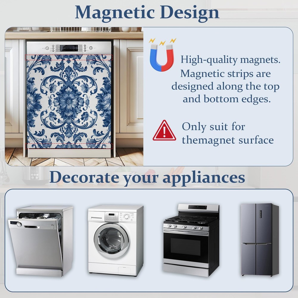 Dishwasher Magnet Cover Refrigerator Panel Decal Deco for Kitchen Laundry Roo...