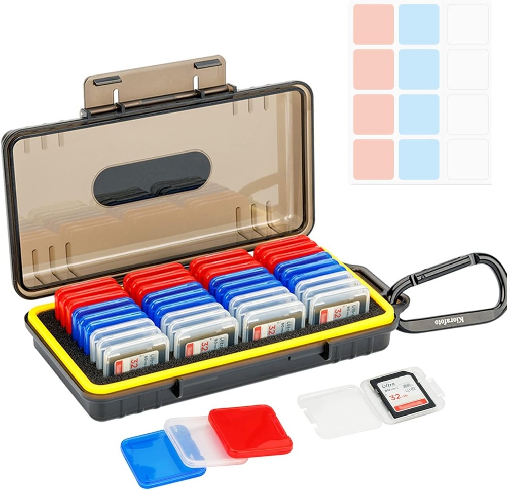 Clear Plastic SD Card Organizer with Shock Absorption