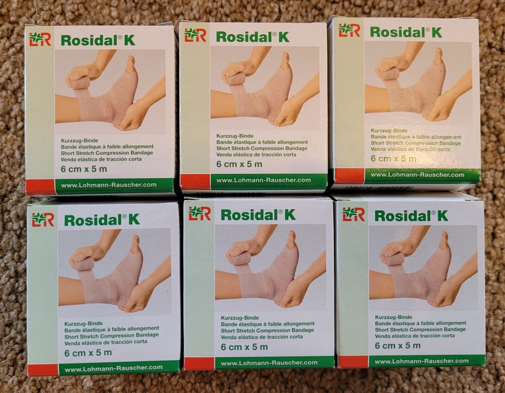 Rosidal K Stretch Elastic Compression Bandage Six Boxes (6 cm x 5 m)