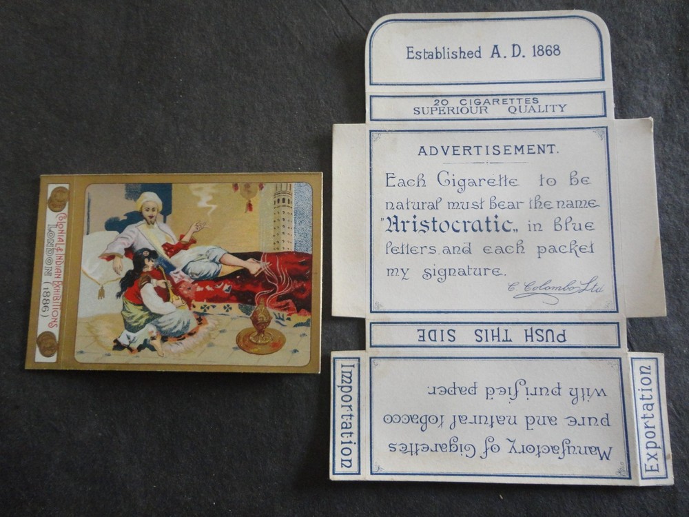 C.COLOMBOS LTD ARISTOCRATIC  CAIRO-EGYPT CIGARETTE PACKET