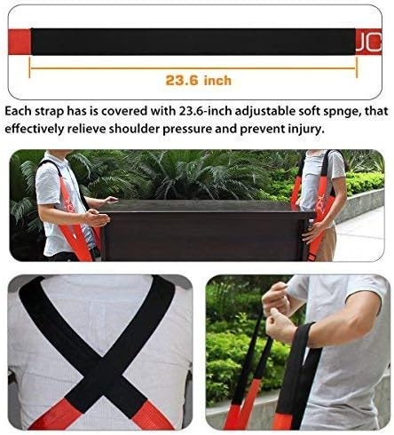 Moving Straps 2-Person Lifting and System Adjustable One Size, Orange
