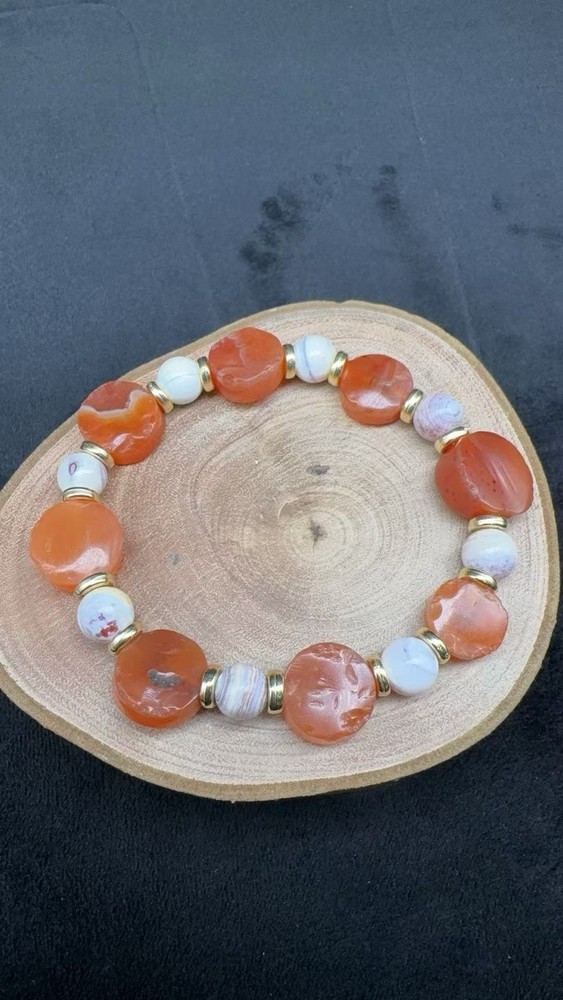 Authentic Ancient Traditional Carnelian Agate Old Beads Bracelet