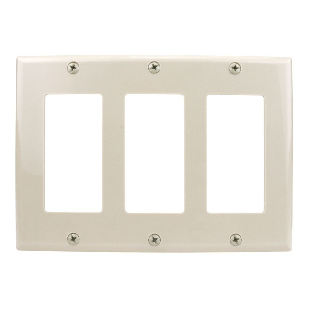 Construct Pro Decorative Triple Gang Wall Plate (Light Almond)