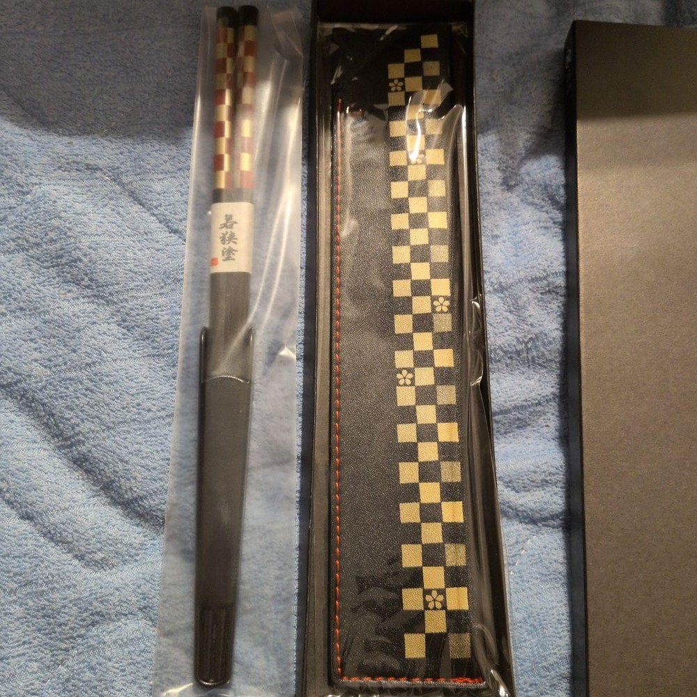 Wakasa Lacquer Checkered Pattern Portable Chopstick Cap 23cm