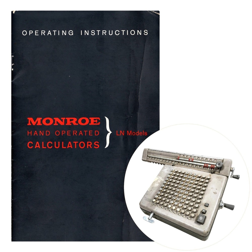 Repro Monroe LN Model Calculator Instruction Manual User Vtg Adding Machine