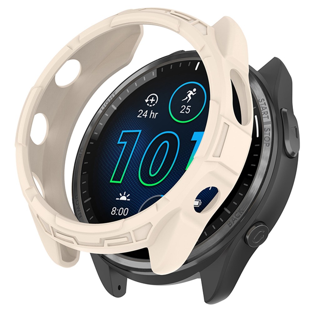 TPU Soft Rubber Hollow Armor Protective Watch Case for Garmin Forerunner 965