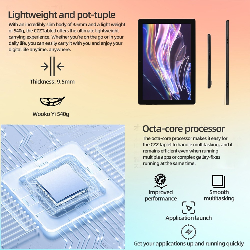 10'' Octa-Core Android14 Tablet 8GB +64GB ROM,Dual Camera Bluetooth WIFI 6