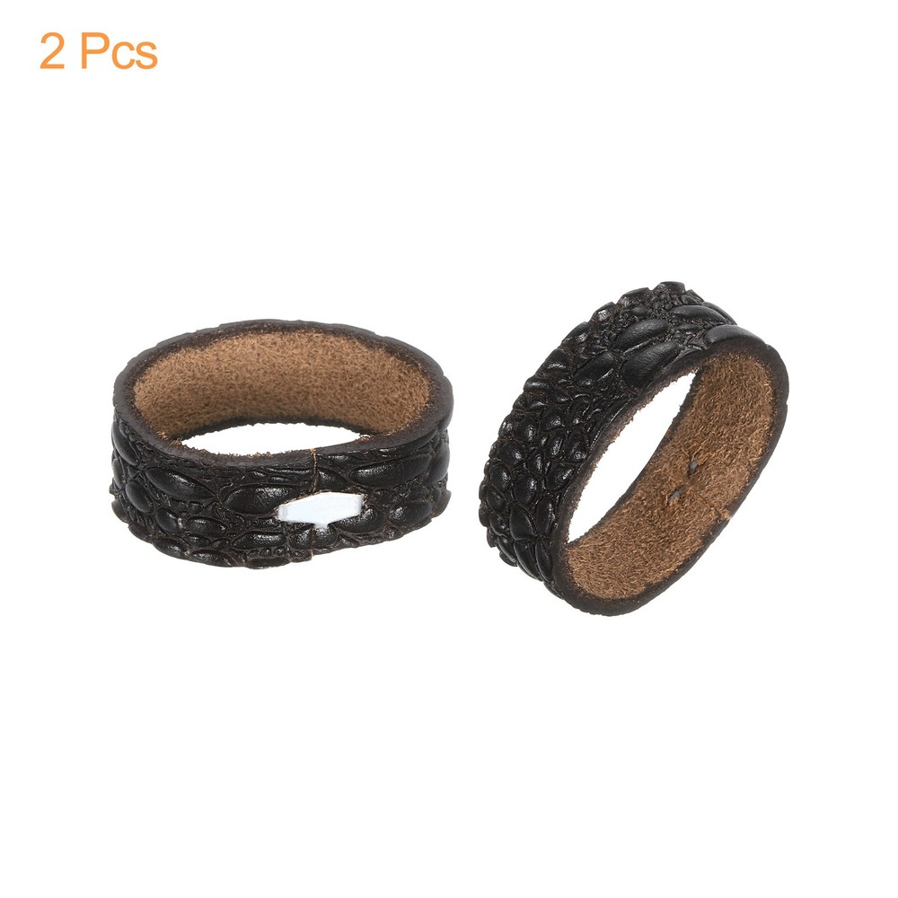 2Pcs Leather Belt Loop Keepers, Fits 3.5cm Width Belt Strap Buckles (Coffee)