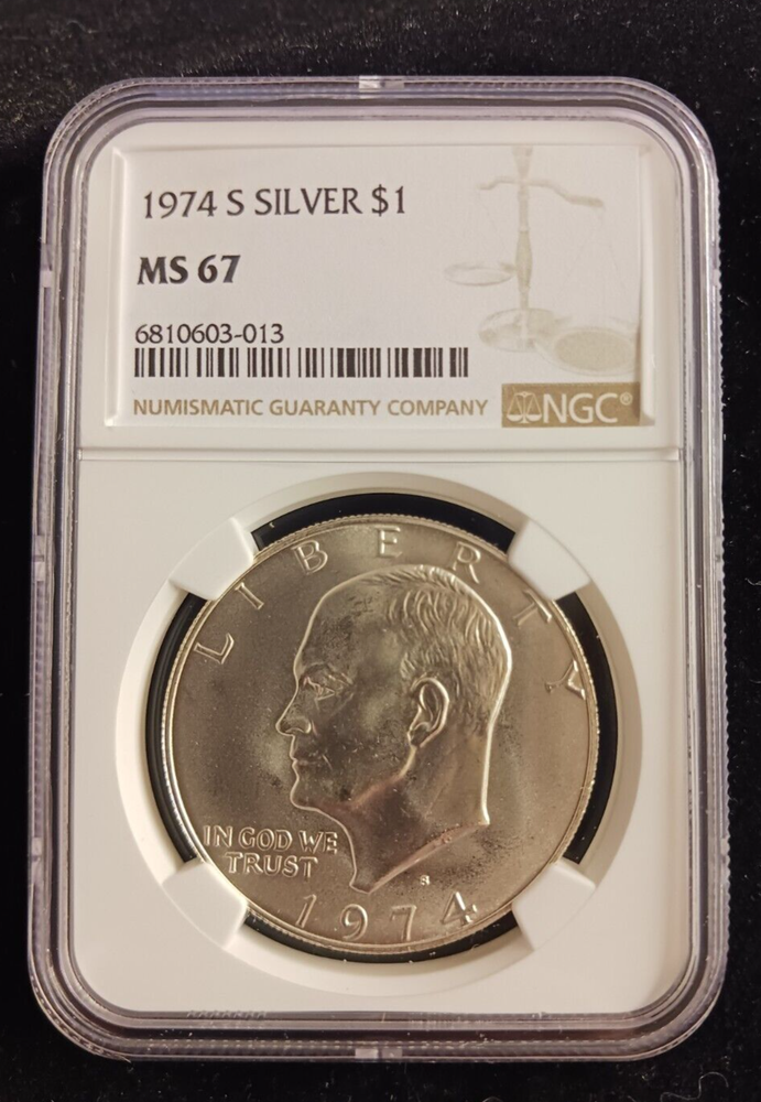 1974(S) Silver $ NGC MS 67 Ike Dollar Coin