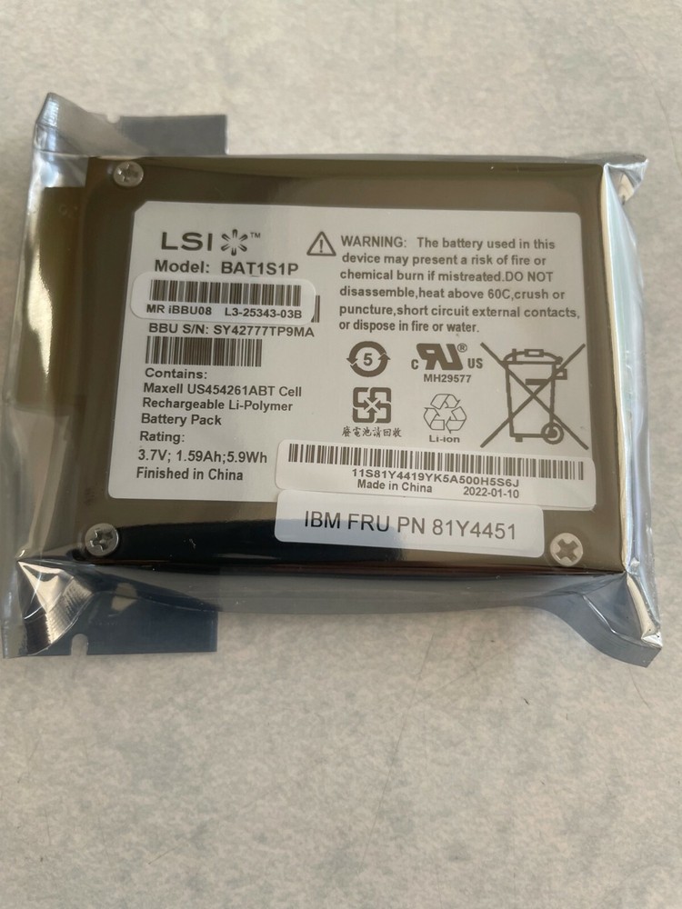 81Y4451,46M0917,81Y4419  IBM ServerRAID-MR10M SAS/SATA Controller Batt Pac9
