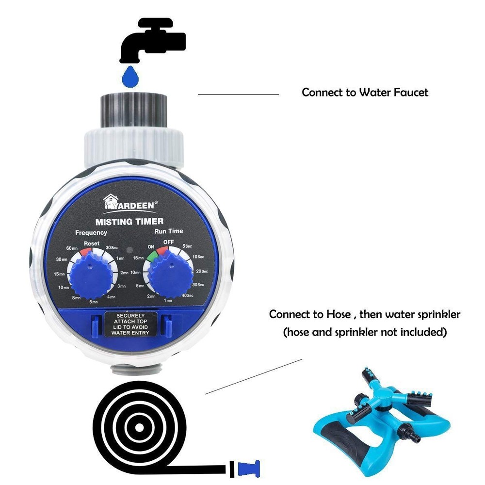 Water Hose Timer fogging Seconds Watering Automatic Electronic Water Timer Ho...