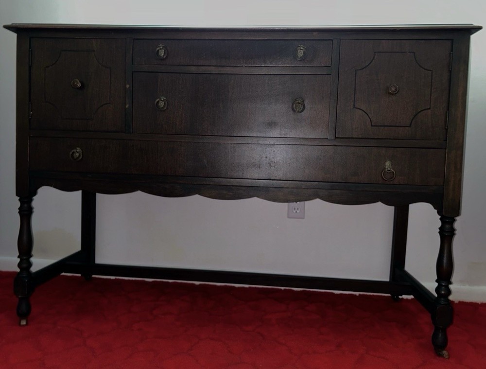 Vintage Buffet Table Sideboard Dish Cabinet Storage & Organization Wood