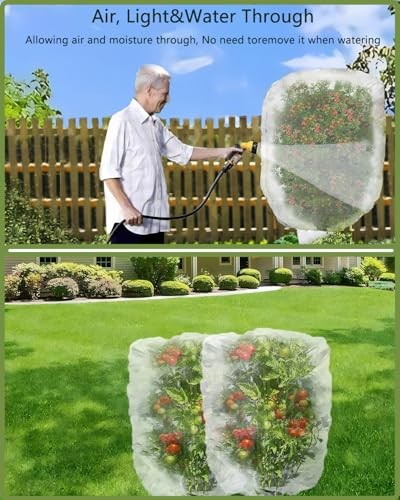 Pack Fruit Tree Netting with Zipper & Drawstring Reusable 2.6 x 3.2 Ft 4
