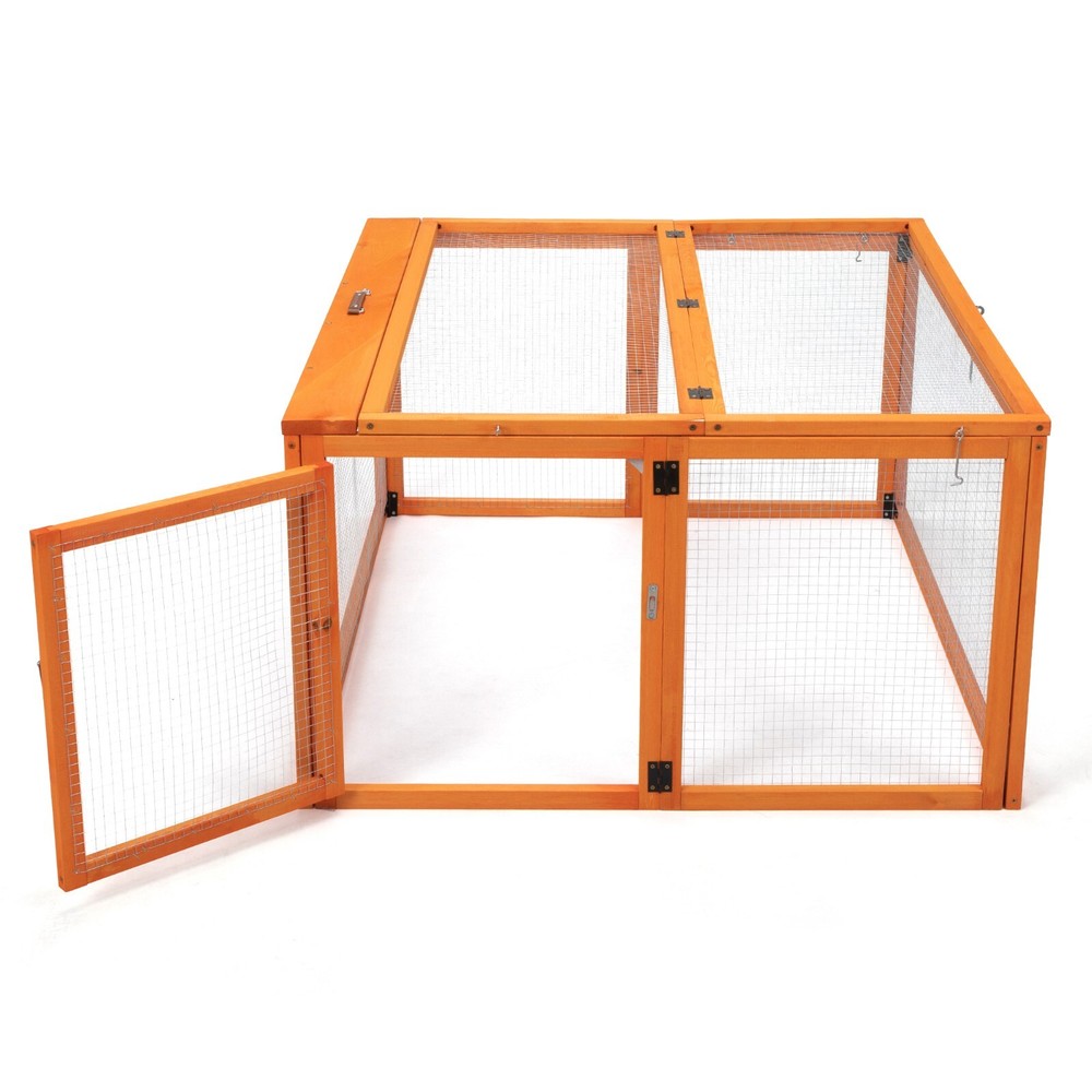 Collapsible Wooden Chicken Coop with Run Stable Comfortable Chicken Brooder Box