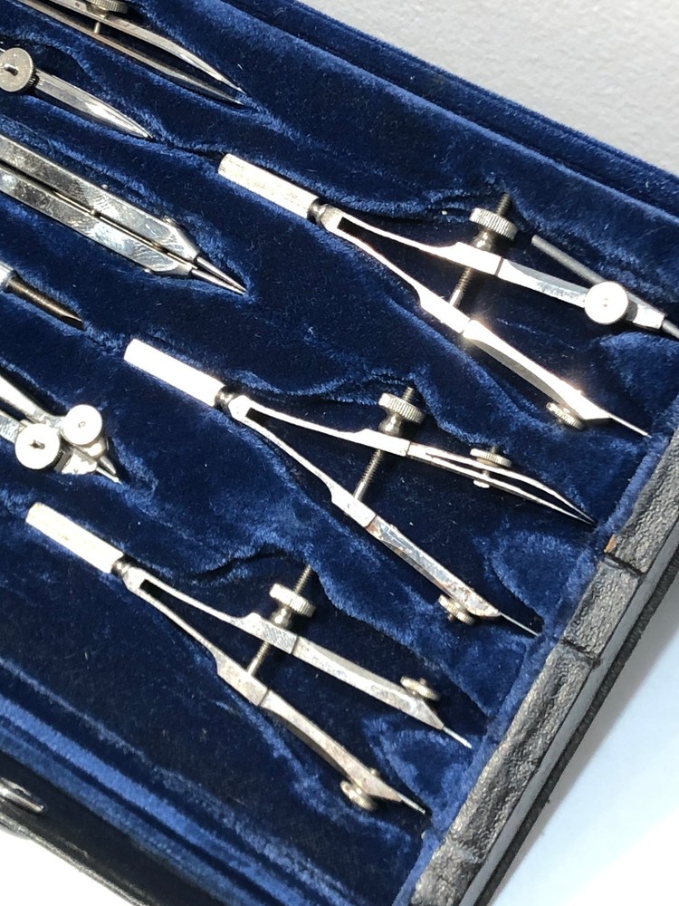 Vintage Friedmann Precision Drafting Engineering Compass Set Made in Germany