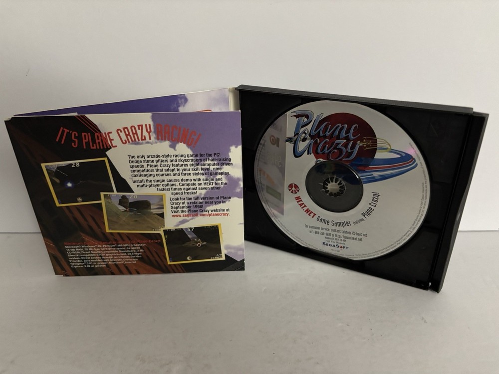 Heat Net SegaSoft Game Sampler Plane Crazy 1998 PC Game Tested Working