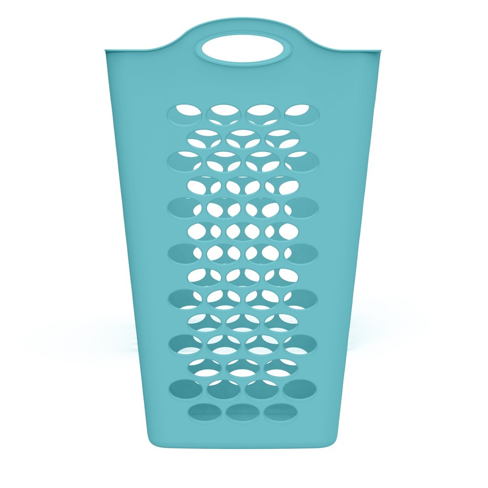 2 Bushel Flexible Square Laundry Hamper Durable Construction Laundry Box Teal