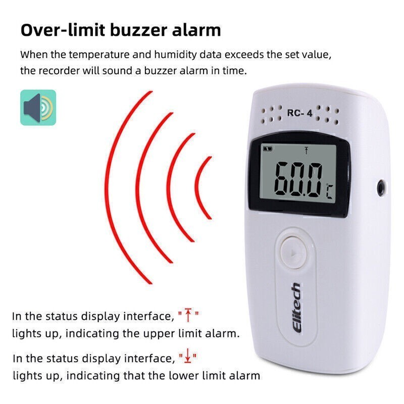 Elitech RC-4 LCD Screen USB Temperature Data Logger Recorder Monitor