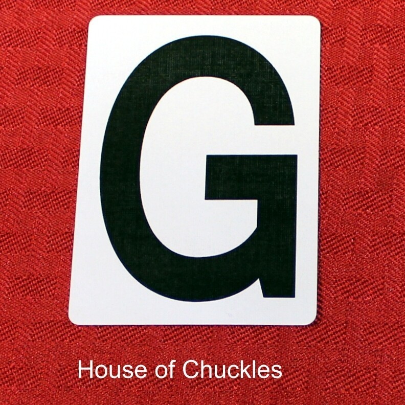 Letter G, Bicycle Printed Gaff Card, Blue