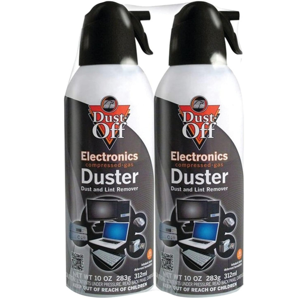 Dust-Off Compressed Gas Duster 10 Oz 2 Pack Electronics Cleaner